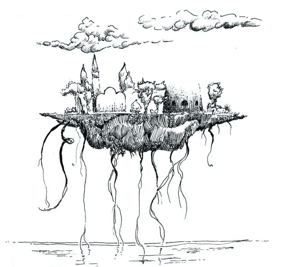 Isola di S.Erasmo, disegno di Franco Mescola